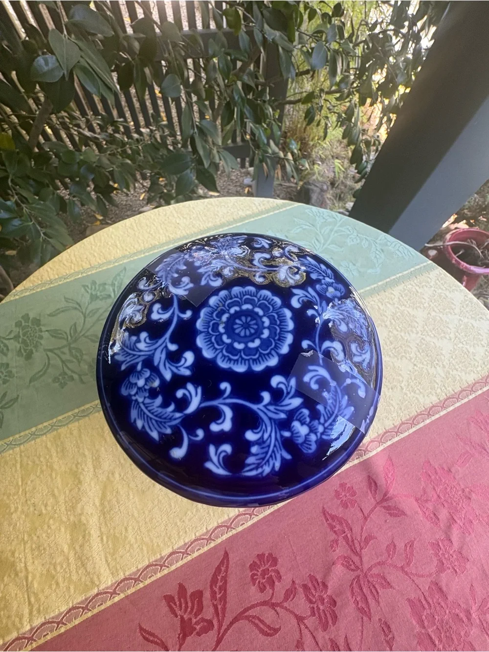 Blue & White Floral Ceramic Ginger Jar